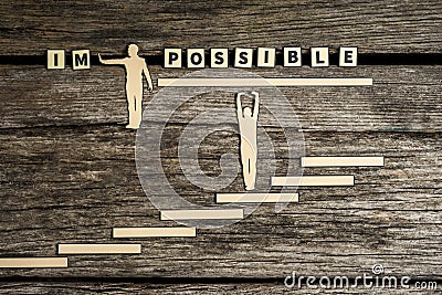 Impossible - Possible creative concept Stock Photo