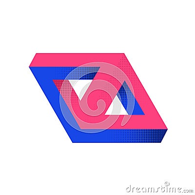 Impossible shape. Optical Illusion. Web design element. Line design Vector Illustration