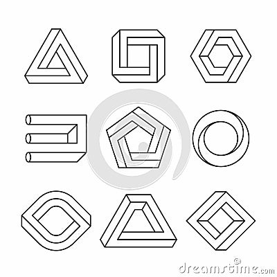 Impossible shapes Vector Illustration