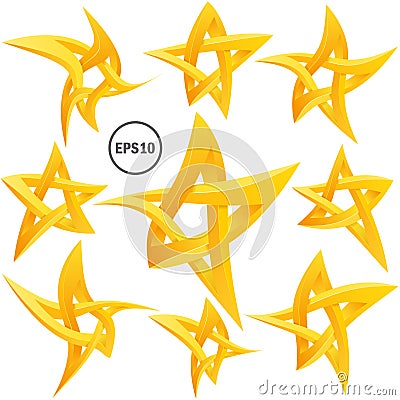 Impossible star 3D set. For Your project. Icon or logo Stock Photo