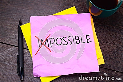 Possible, Motivational Words Quotes Concept Stock Photo