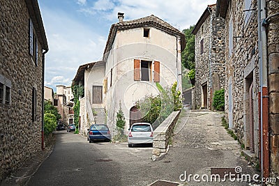 Impression of the village Vogue n the Ardeche region of France Stock Photo