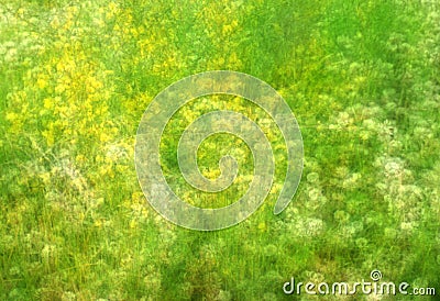 Impressionist Field with Wildflowers Stock Photo