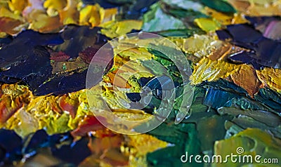 Impressionist work close-up. Sunflower images. Background for artistic theme design Stock Photo