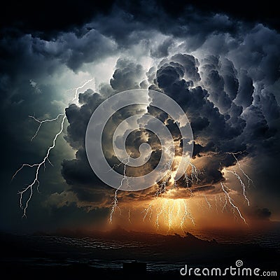 Impressionistic Thunderstorm Stock Photo