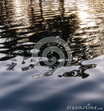 Impressionistic water reflection Stock Photo