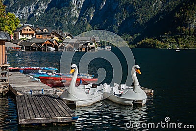 Impressions of Lake Hallstatt in Autumn Stock Photo