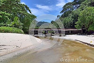 Impressions of the landscape and buildings on the wonderful Seychelles islands Stock Photo