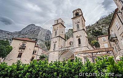 Cathedral of St Tryphon in Kotor Editorial Stock Photo