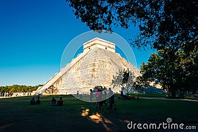 Impressive Chichen Itza Maya Pyramid called El Castillo, mexico - june, 2018 Editorial Stock Photo