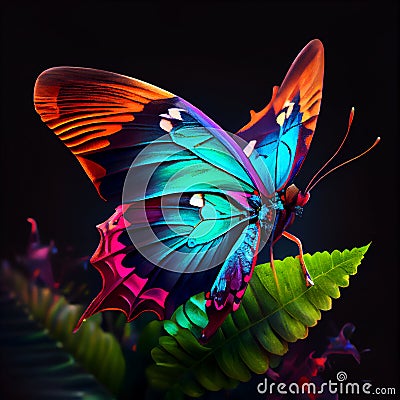 Impressive coloful butterfly Cartoon Illustration