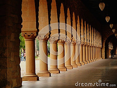 Impressive columns at Stanford Editorial Stock Photo