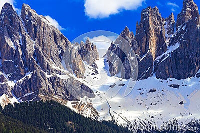 Impressive Dolomites mountains, italy Stock Photo