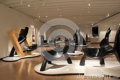 Impressive furniture created by the late Wendell Castle, Memorial Art Gallery, Rochester, New York, 2017 Editorial Stock Photo