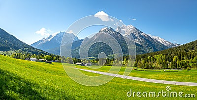 Impressive German Alpine Road passes through summer landscape in Berchtesgaden, Bavaria, Germany, Europe Stock Photo