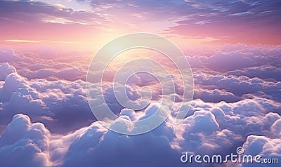 impressive image of an aerial view of beautiful clouds on a lovely day. Generative AI Stock Photo