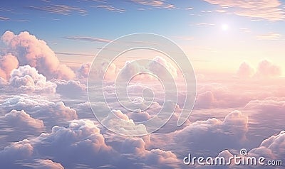impressive image of an aerial view of beautiful clouds on a lovely day. Generative AI Stock Photo