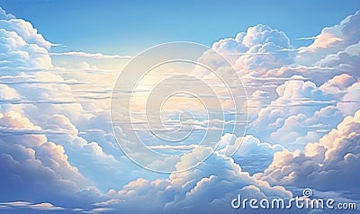 impressive image of an aerial view of beautiful clouds on a lovely day. Generative AI Stock Photo