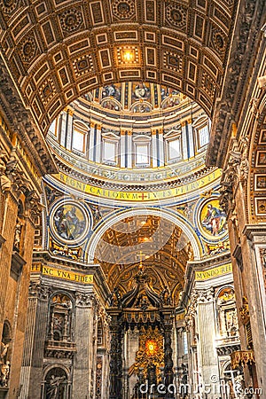 Dazzling interior of San Pietro Editorial Stock Photo