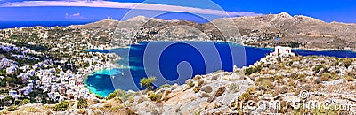 Impressive landscape of Greece,Leros ilsand. Stock Photo