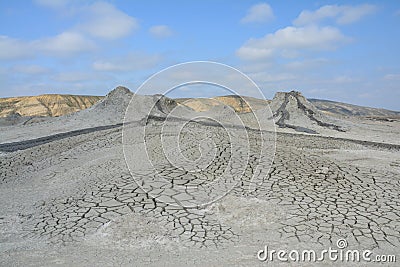 Mud Volcanos Gobustan Desert Azerbaijan Stock Photo