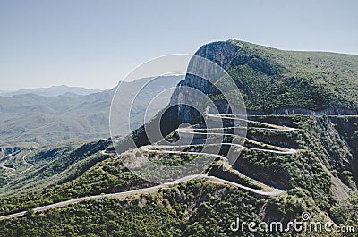 The impressive Serra da Leba mountain pass with many winding curves near Lubango, Angola Stock Photo