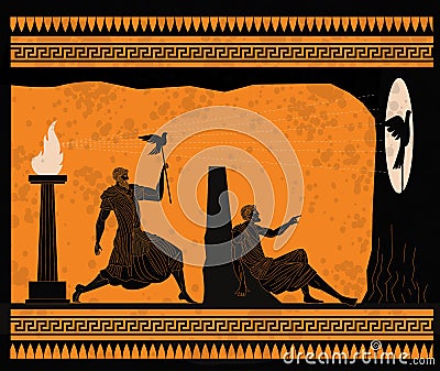 Plato philosophy allegory of the cave Vector Illustration