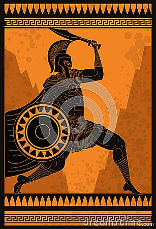 Achilles wounded with an arrow in troy war Vector Illustration