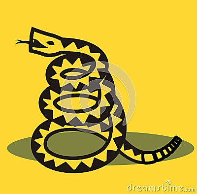 Libertarian rattlesnake yellow flag symbol Vector Illustration