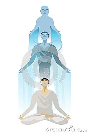 Astral body flying and reencarnation new life Stock Photo