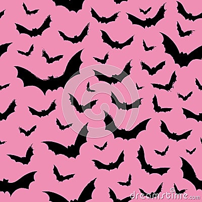 Flying bats Hallowen pattern Vector Illustration