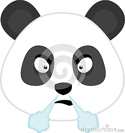 panda bear fuming Vector Illustration