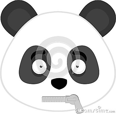 panda bear zipper mouth Vector Illustration