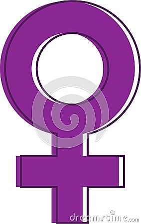 Vector illustration of the feminine sign. feminism. eight of march. women's day. lineal Cartoon Illustration