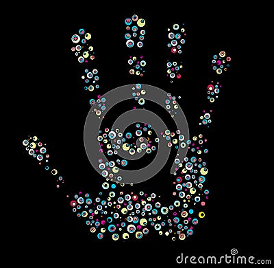 Imprint of the hand. Vector Illustration