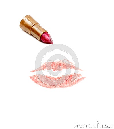 Imprint of the lips Stock Photo