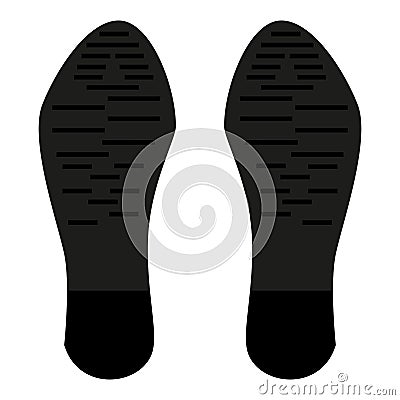 Imprint of the sole of a male boot isolated on white. Vector Illustration