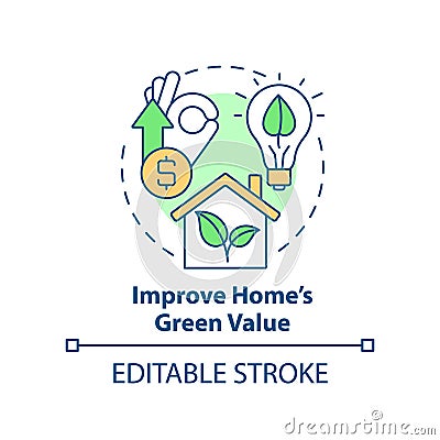 Improve home green value concept icon Vector Illustration