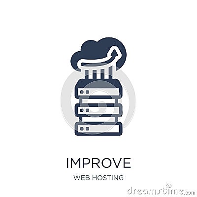 Improve icon. Trendy flat vector Improve icon on white background from web hosting collection Vector Illustration