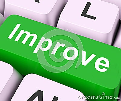 Improve Key Means Better Or Enhance Stock Photo