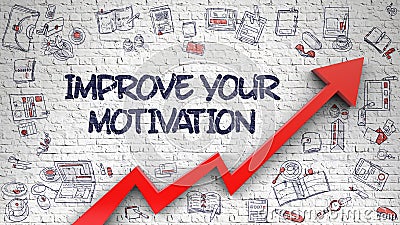 Improve Your Motivation Drawn on White Brickwall. Stock Photo