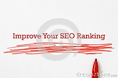 Improve your seo ranking on paper Stock Photo