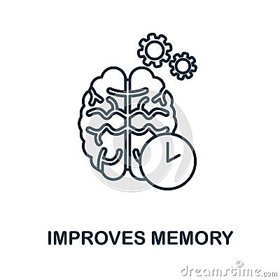Improves Memory line icon. Simple element from yoga collection. Creative Improves Memory outline icon for web design Vector Illustration