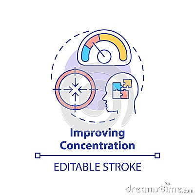 Improving concentration concept icon Vector Illustration