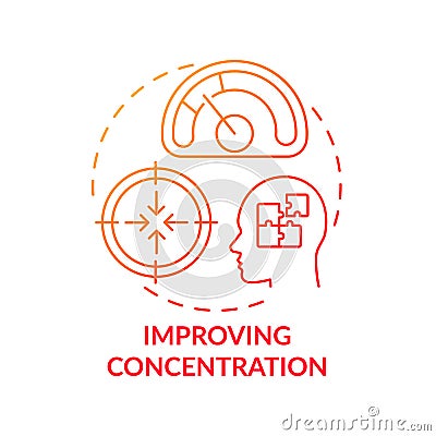 Improving concentration concept icon Vector Illustration