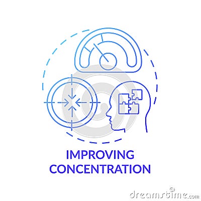 Improving concentration concept icon Vector Illustration