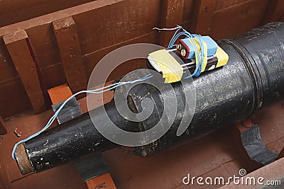 Improvised explosive device IED from tank projectile Stock Photo