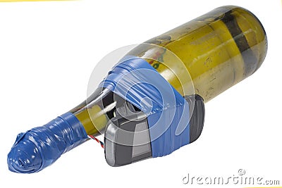 Improvised Explosive Device with Molotov cocktai Stock Photo