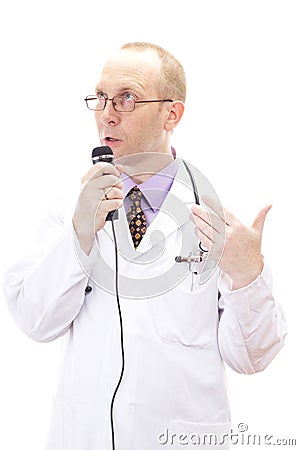 Impulsive doctor discussing about something Stock Photo