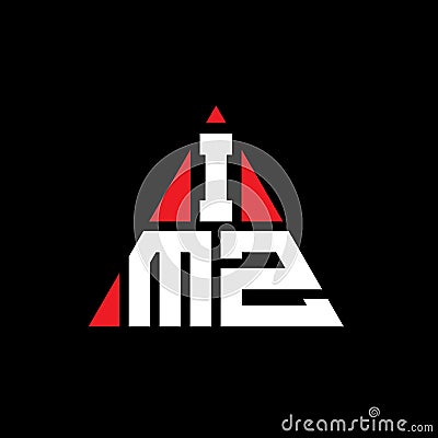 IMZ triangle letter logo design with triangle shape. IMZ triangle logo design monogram. IMZ triangle vector logo template with red Vector Illustration